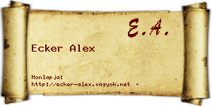 Ecker Alex névjegykártya